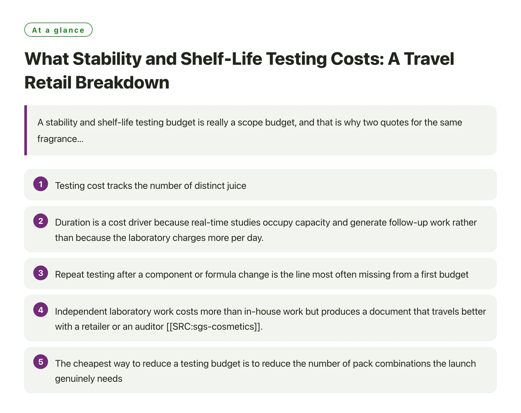 What Stability and Shelf-Life Testing Costs: A Travel Retail Breakdown——全文要点速览